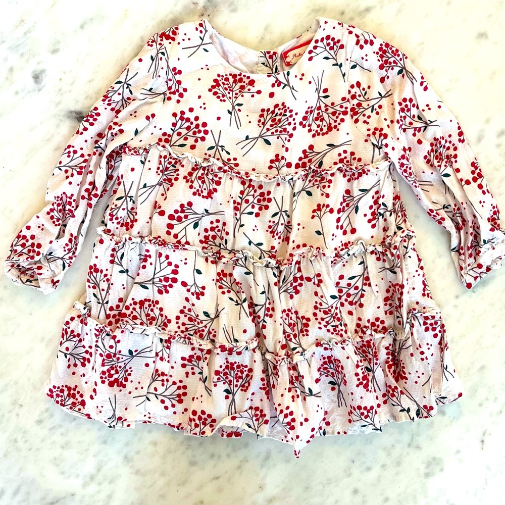 Ruby & Bloom red and white floral dress, 12m